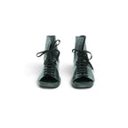 History Open-toe Lace-up Boot in Supple Black