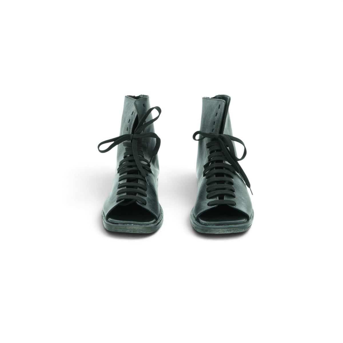 History Open-toe Lace-up Boot in Supple Black