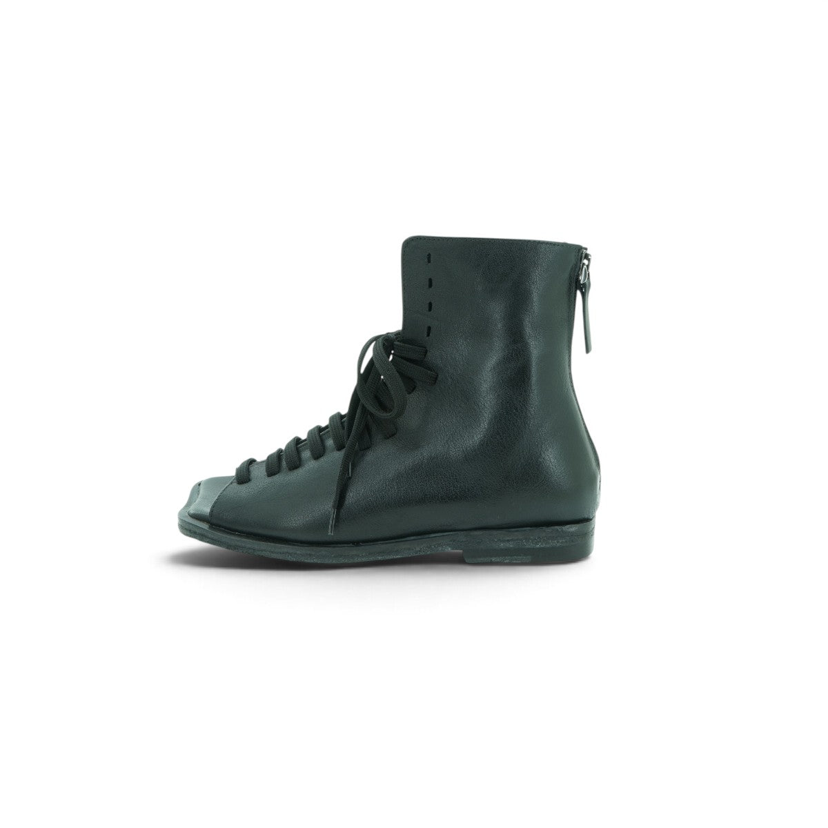 History Open-toe Lace-up Boot in Supple Black