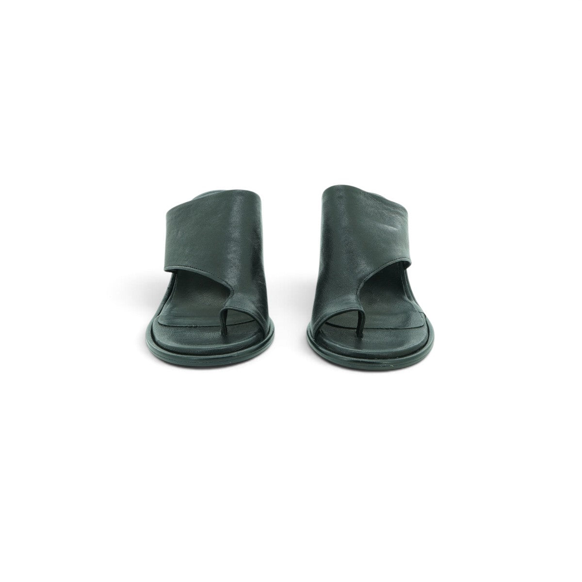 History Wide-strap Toe-post Mule in Supple Black