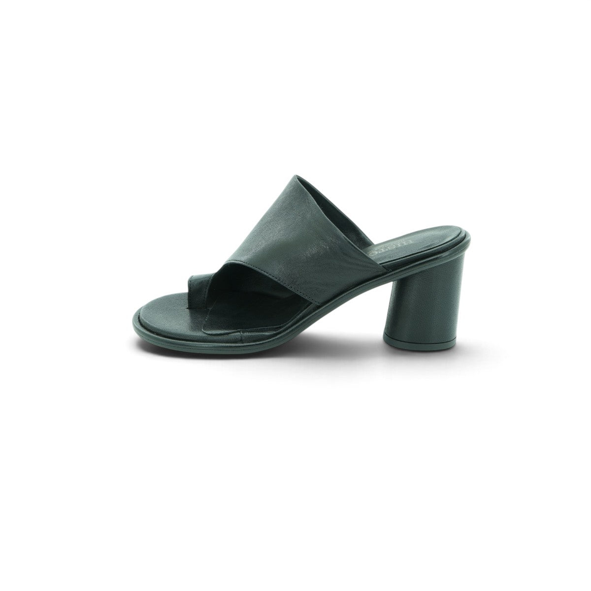 History Wide-strap Toe-post Mule in Supple Black