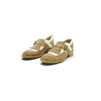History Brogue Monk Strap in Tan and Cream