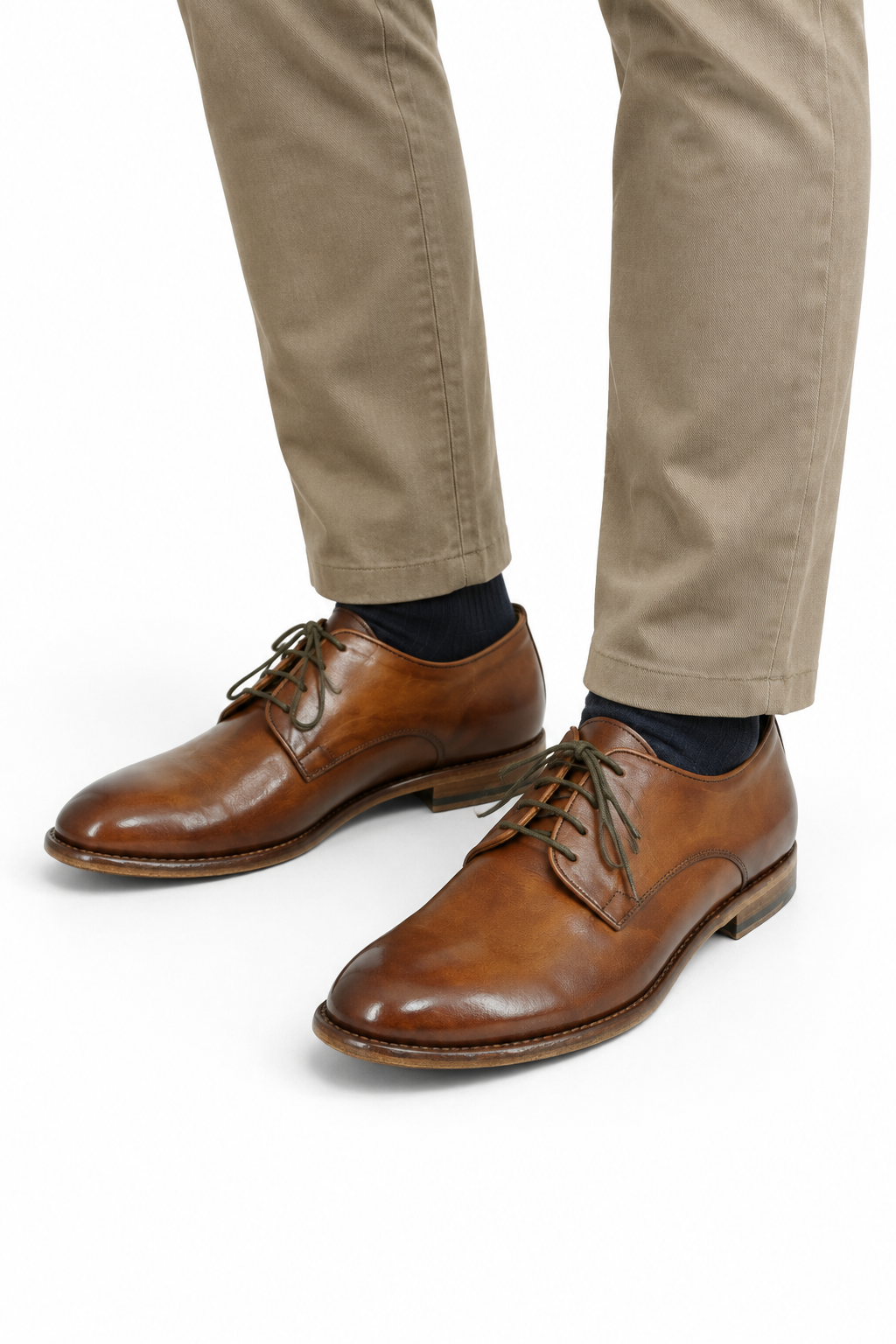 Martire Plain-toe Derby in Warm Cognac Burnished