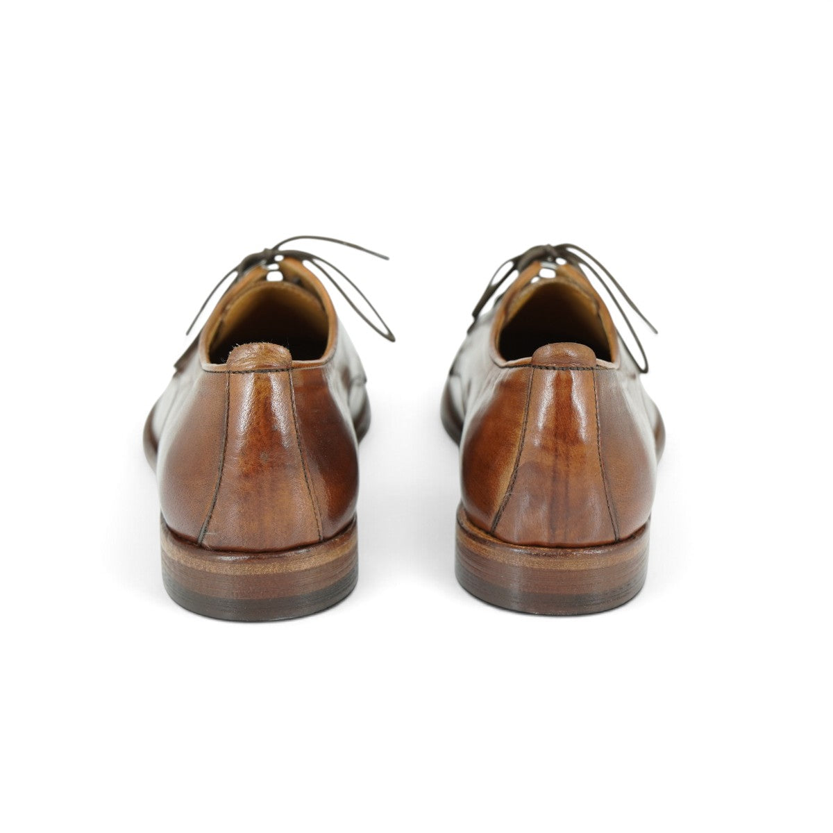 Martire Plain-toe Derby in Warm Cognac Burnished
