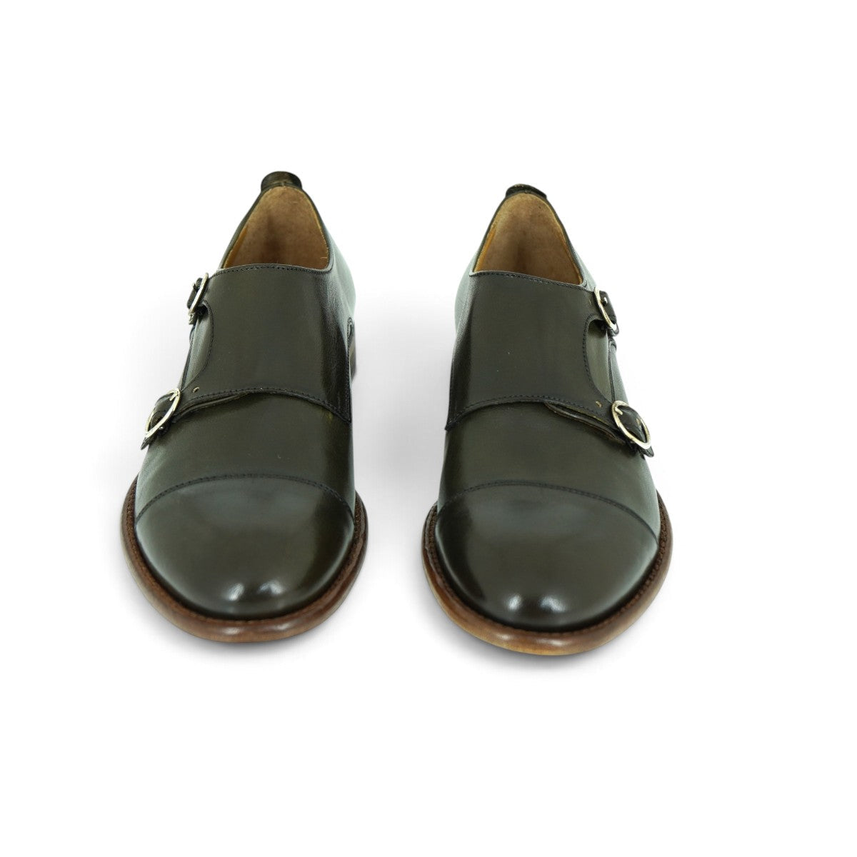 Martire Double Monk Strap in Deep Olive