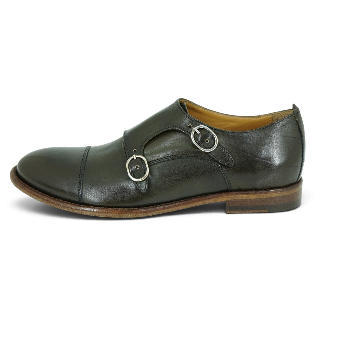 Martire Double Monk Strap in Deep Olive