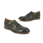 Martire Double Monk Strap in Deep Olive