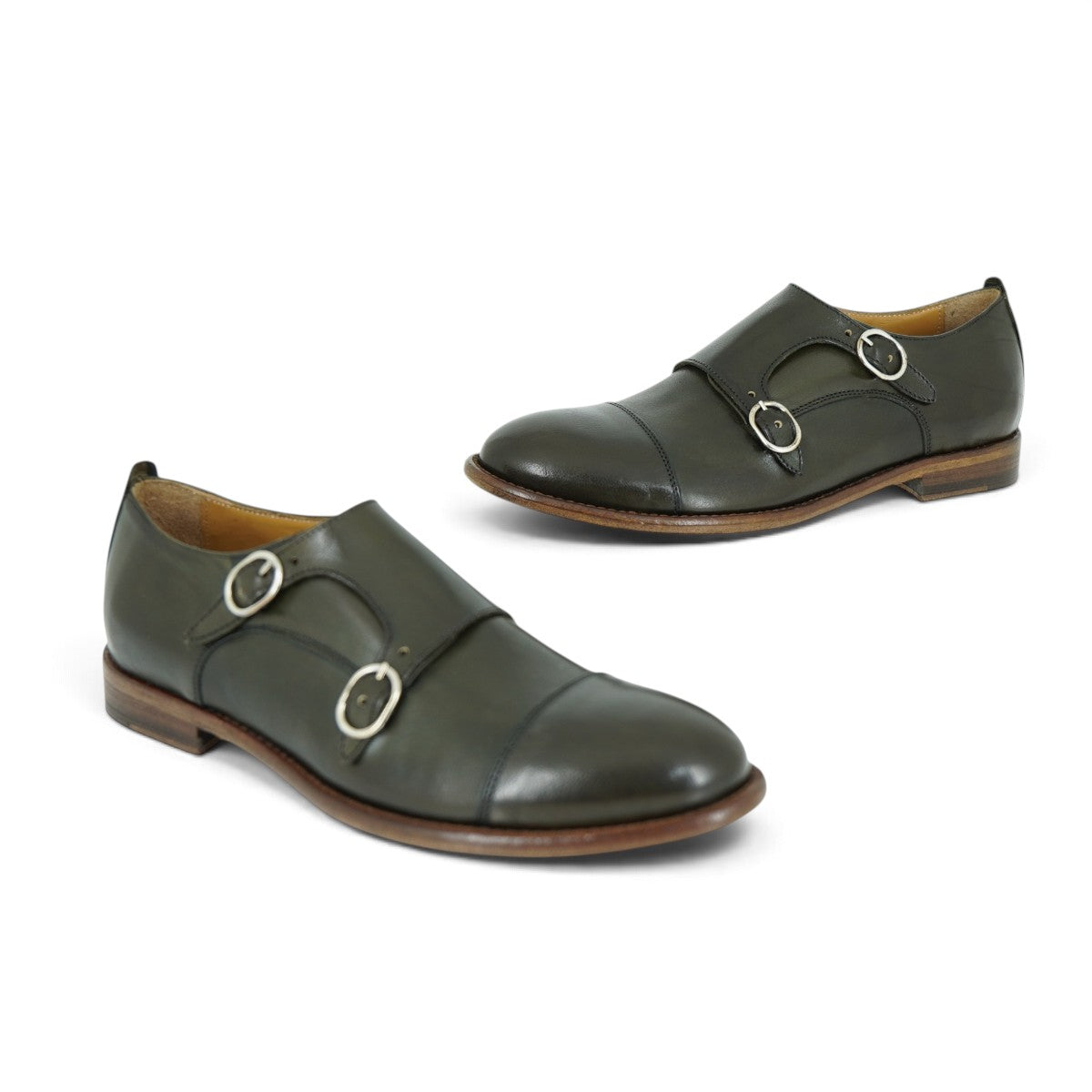 Martire Double Monk Strap in Deep Olive