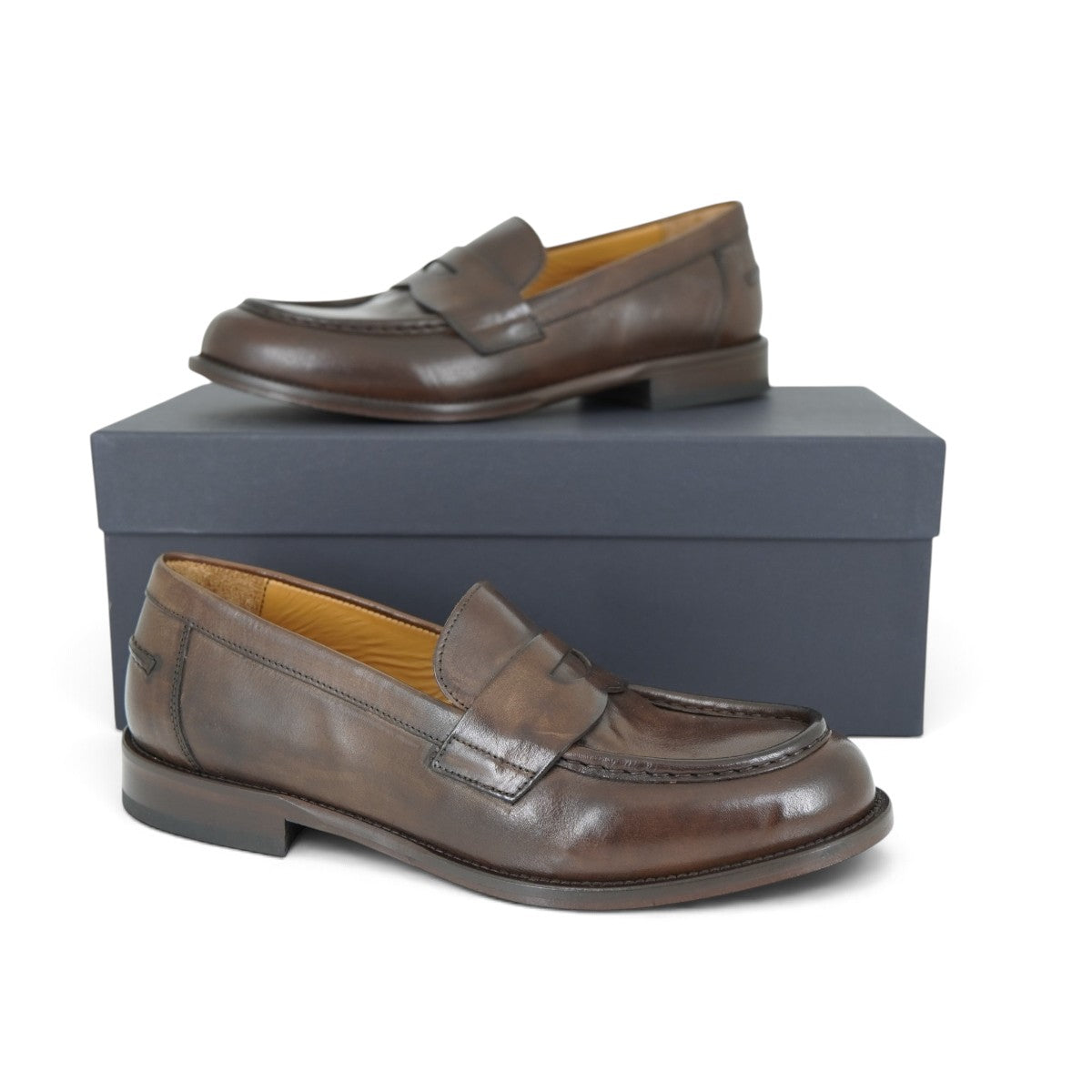Martire Penny Loafer in Rich Chocolate Burnished