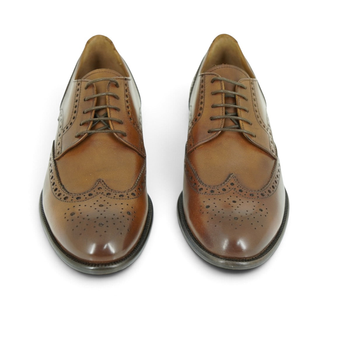 Martire Full Brogue Wingtip Derby in Warm Cognac
