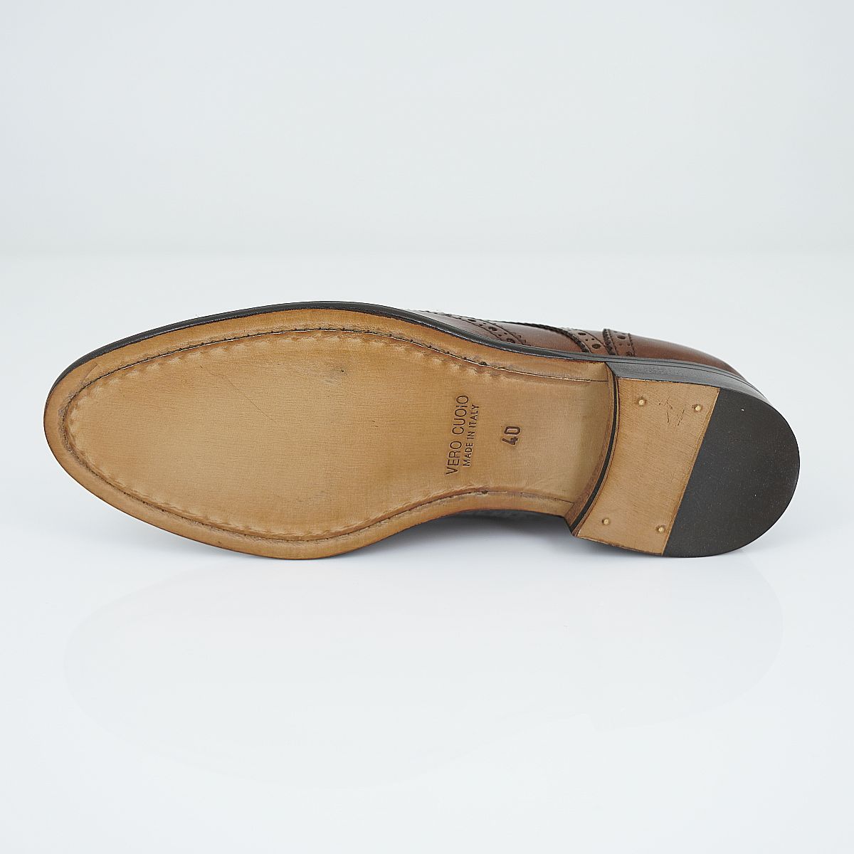 Martire Full Brogue Wingtip Derby in Warm Cognac