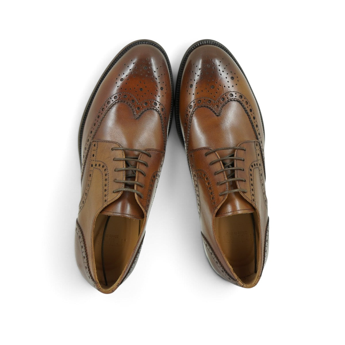 Martire Full Brogue Wingtip Derby in Warm Cognac