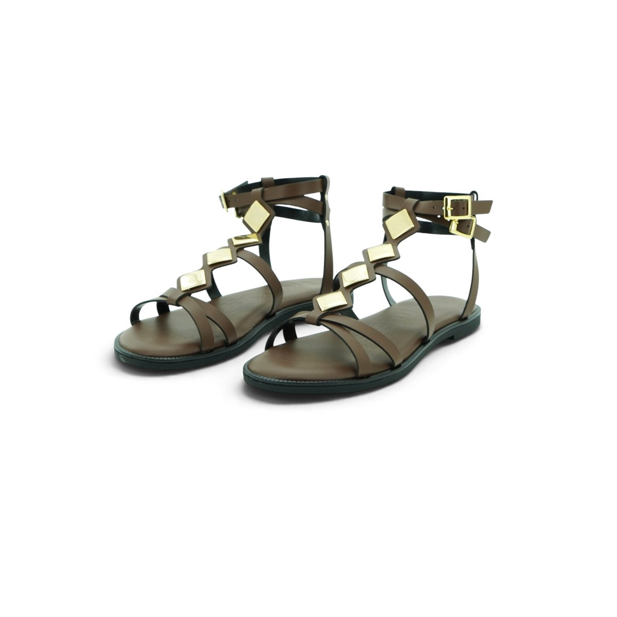 Wonders Gladiator Sandal in Dark Chocolate
