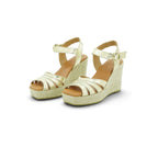 Wonders Espadrille Wedge Sandal in Champagne Metallic