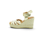 Wonders Espadrille Wedge Sandal in Champagne Metallic