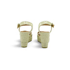 Wonders Espadrille Wedge Sandal in Champagne Metallic