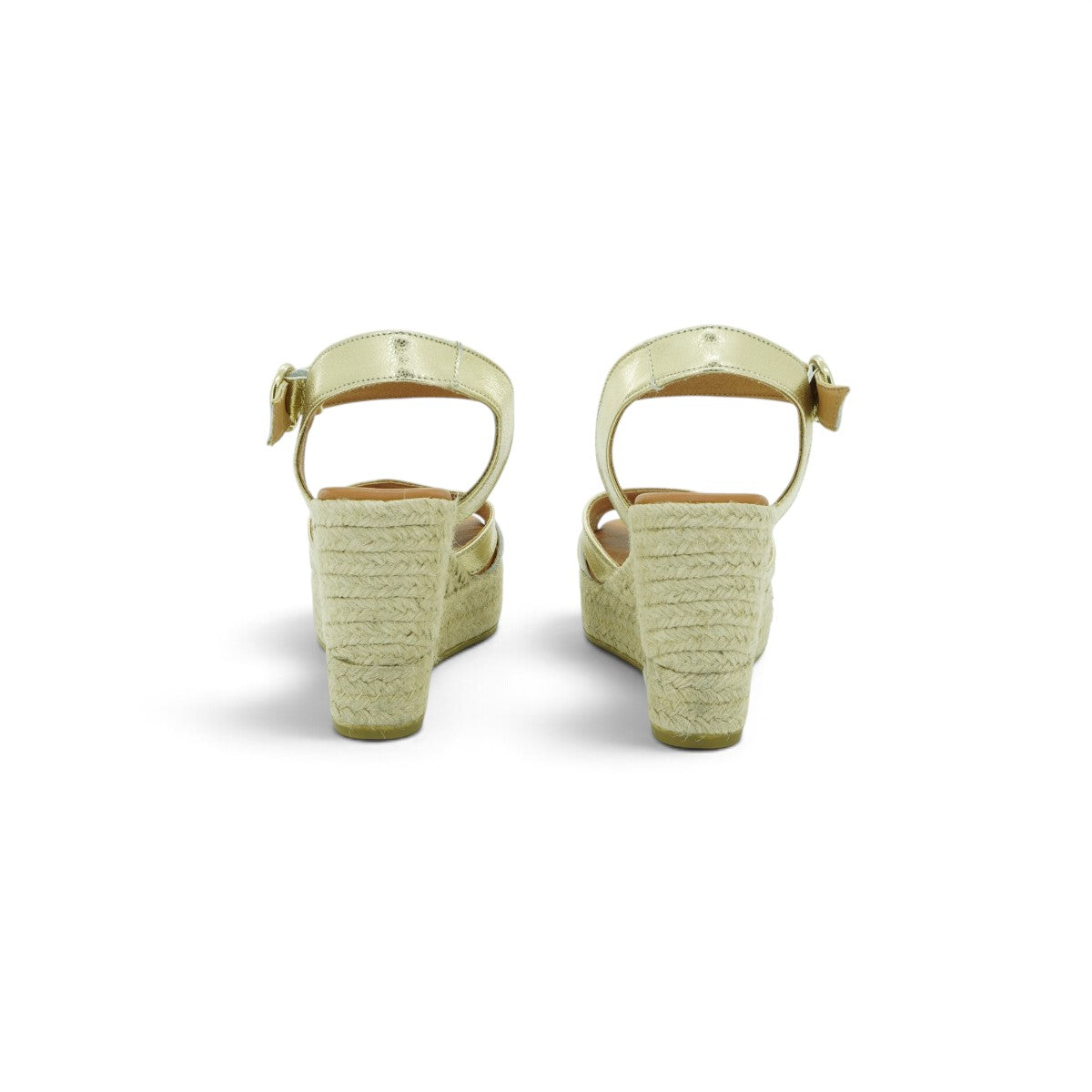 Wonders Espadrille Wedge Sandal in Champagne Metallic