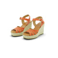 Wonders Espadrille Wedge Sandal in Vibrant Terracotta