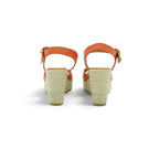 Wonders Espadrille Wedge Sandal in Vibrant Terracotta
