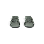 Zeus Double Buckle Slide in Glossy Black