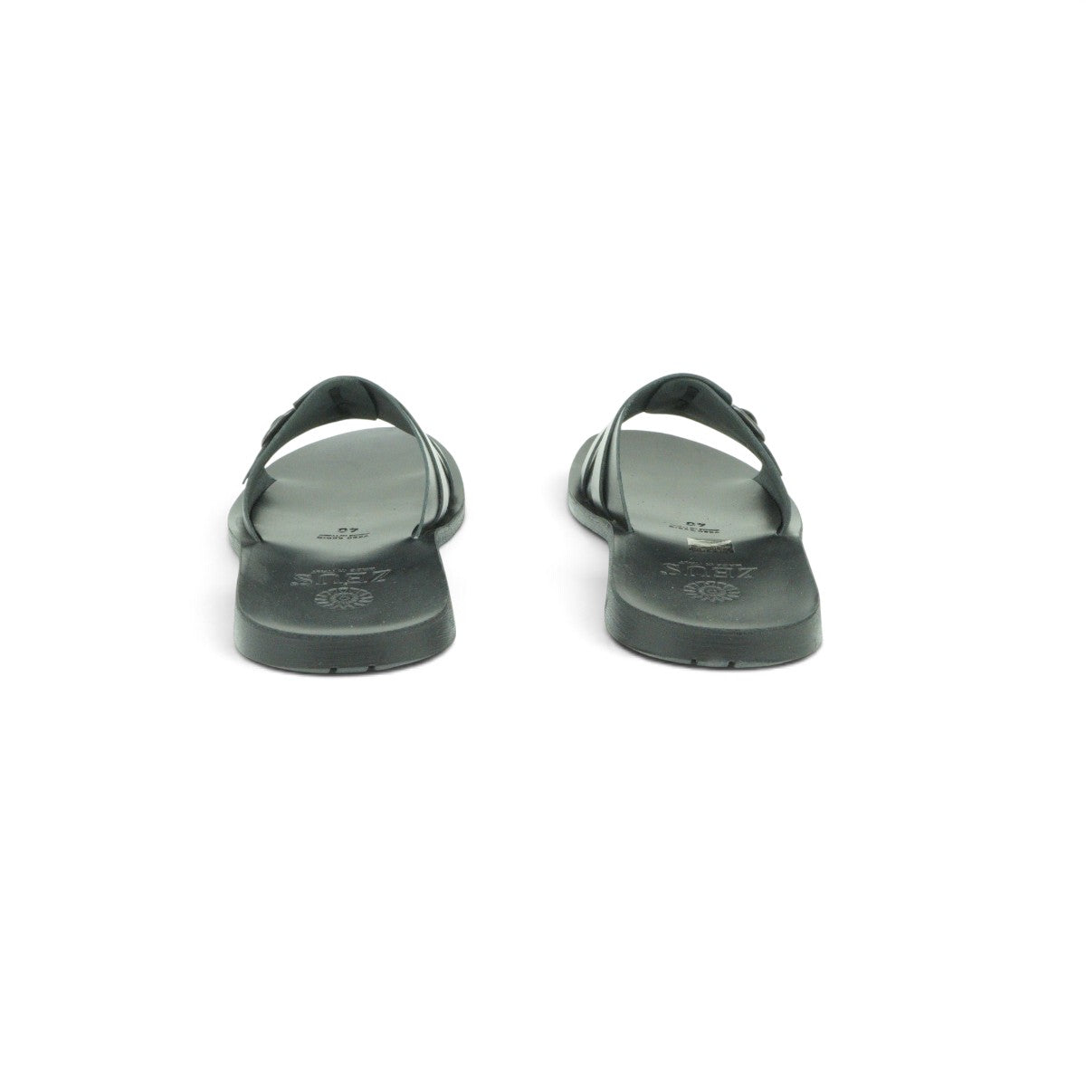 Zeus Double Buckle Slide in Glossy Black