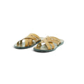 Zeus Woven Cross-strap Slide in Warm Tan