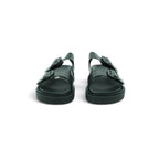 Zeus Double Buckle Sandal in Matte Black