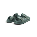 Zeus Double Buckle Sandal in Matte Black