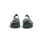 Zeus Cross-strap Slingback Sandal in Deep Olive