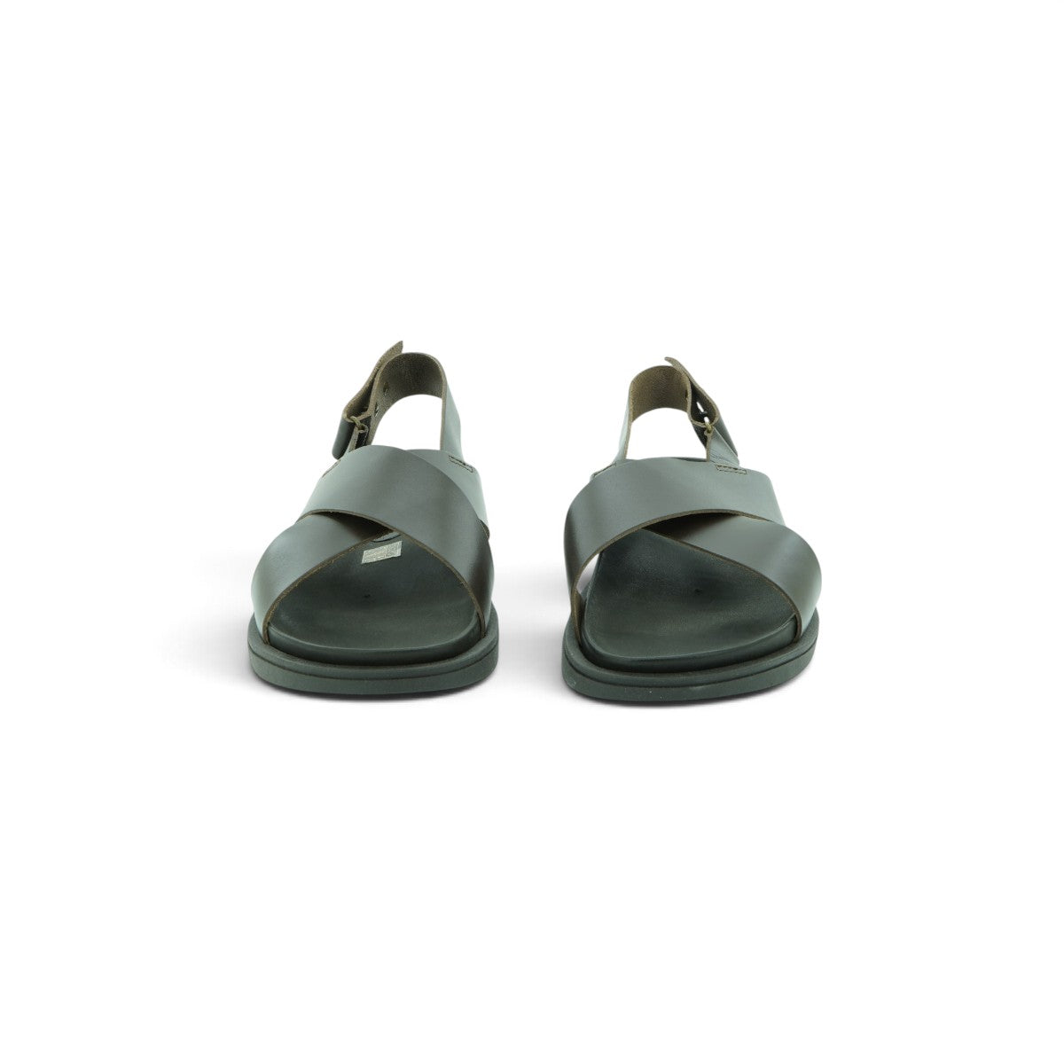 Zeus Cross-strap Slingback Sandal in Deep Olive