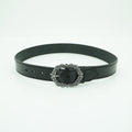 1 stitch black leather belt