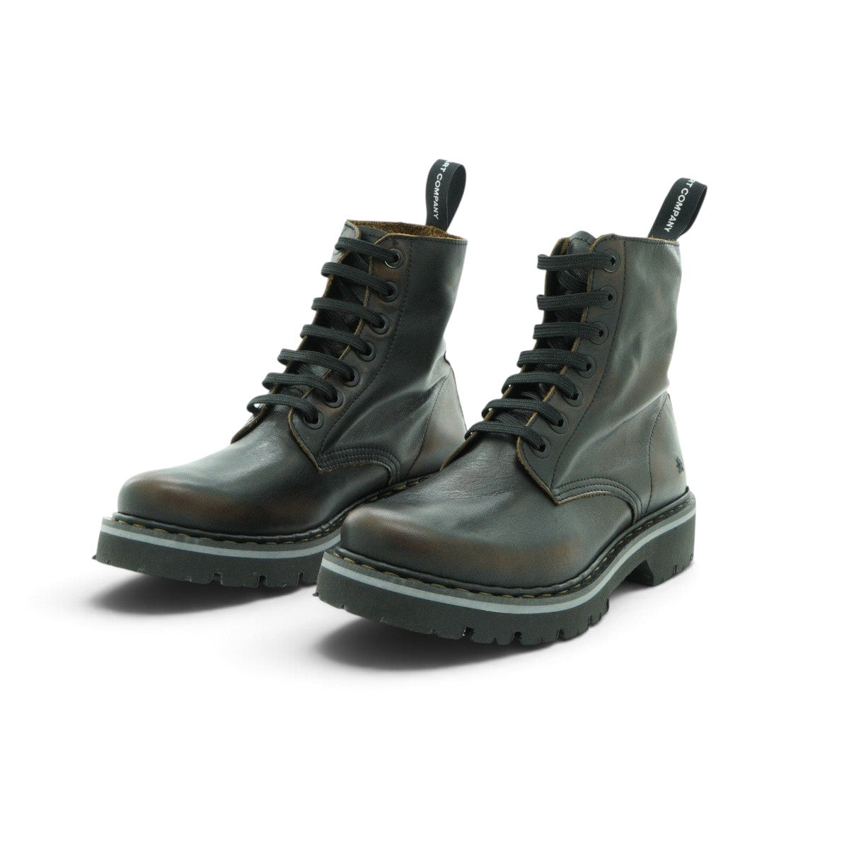 Art Lace-up Combat Boot in Distressed Dark Olive
