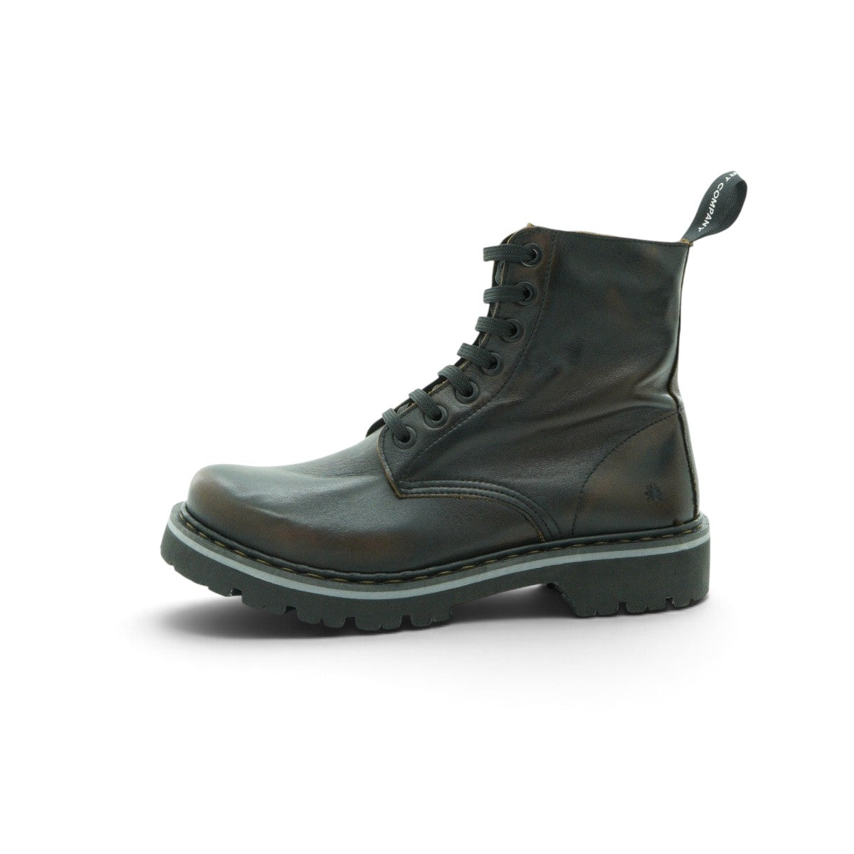 Art Lace-up Combat Boot in Distressed Dark Olive