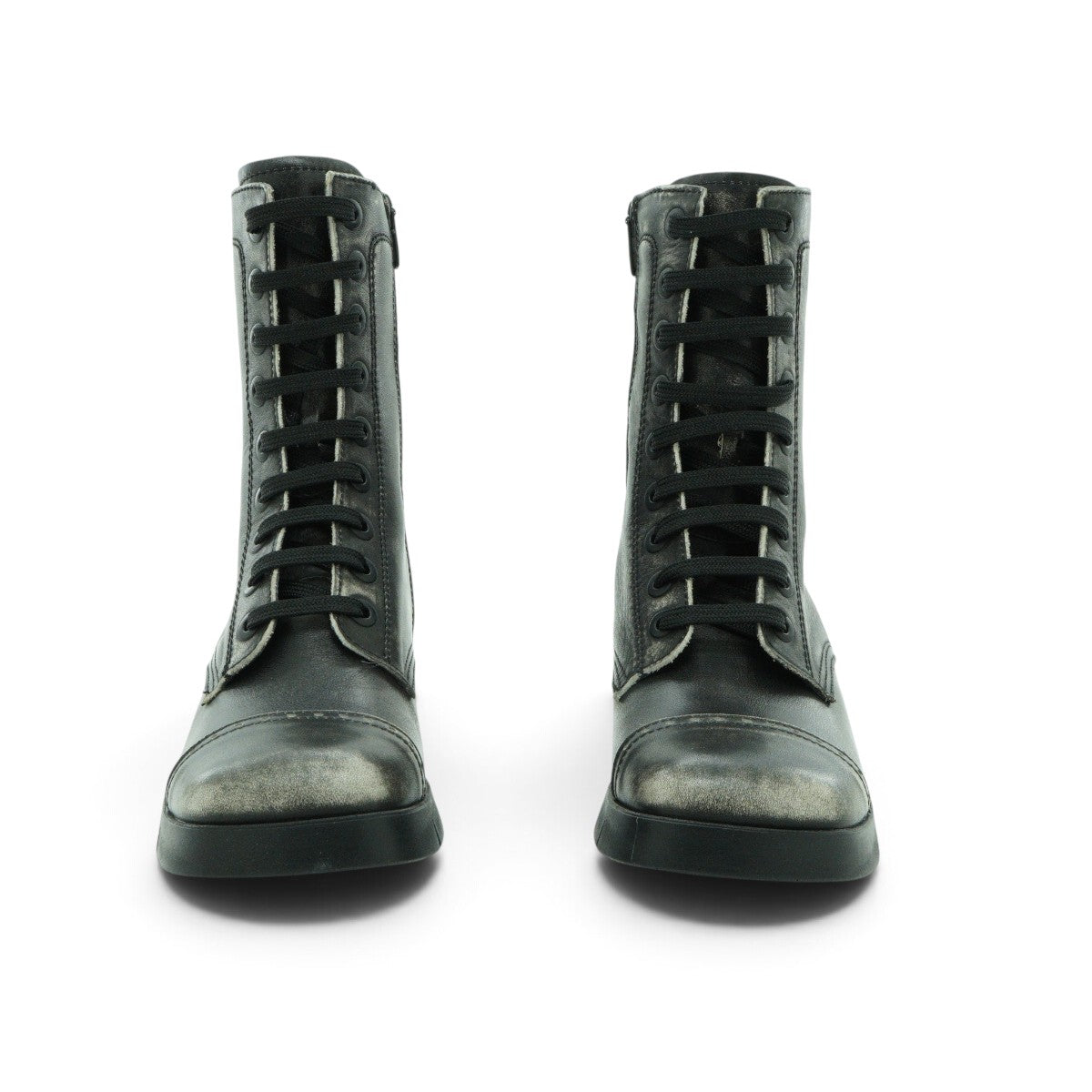 Art Mid-calf Biker Boot in Antique Distressed Black