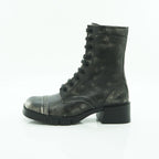 Art Mid-calf Biker Boot in Antique Distressed Black