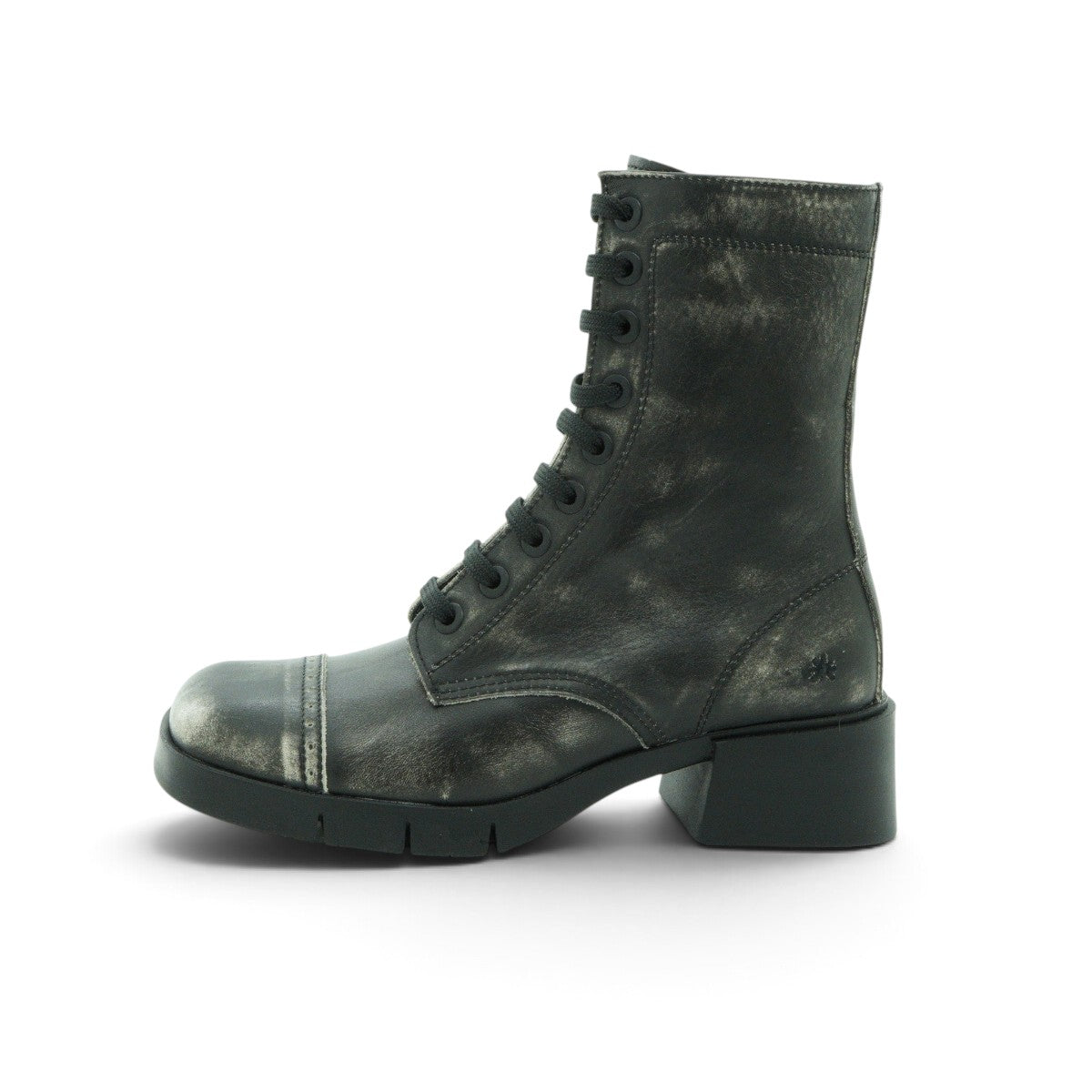Art Mid-calf Biker Boot in Antique Distressed Black