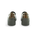 Art Platform Loafer in Glossy Croc-embossed Brown