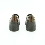 Art Platform Loafer in Glossy Croc-embossed Brown
