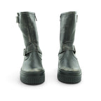 Art Mid-calf Biker Boot in Antique Distressed Black