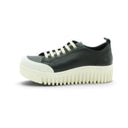 Art Platform Lace-up Sneaker in Smooth Black