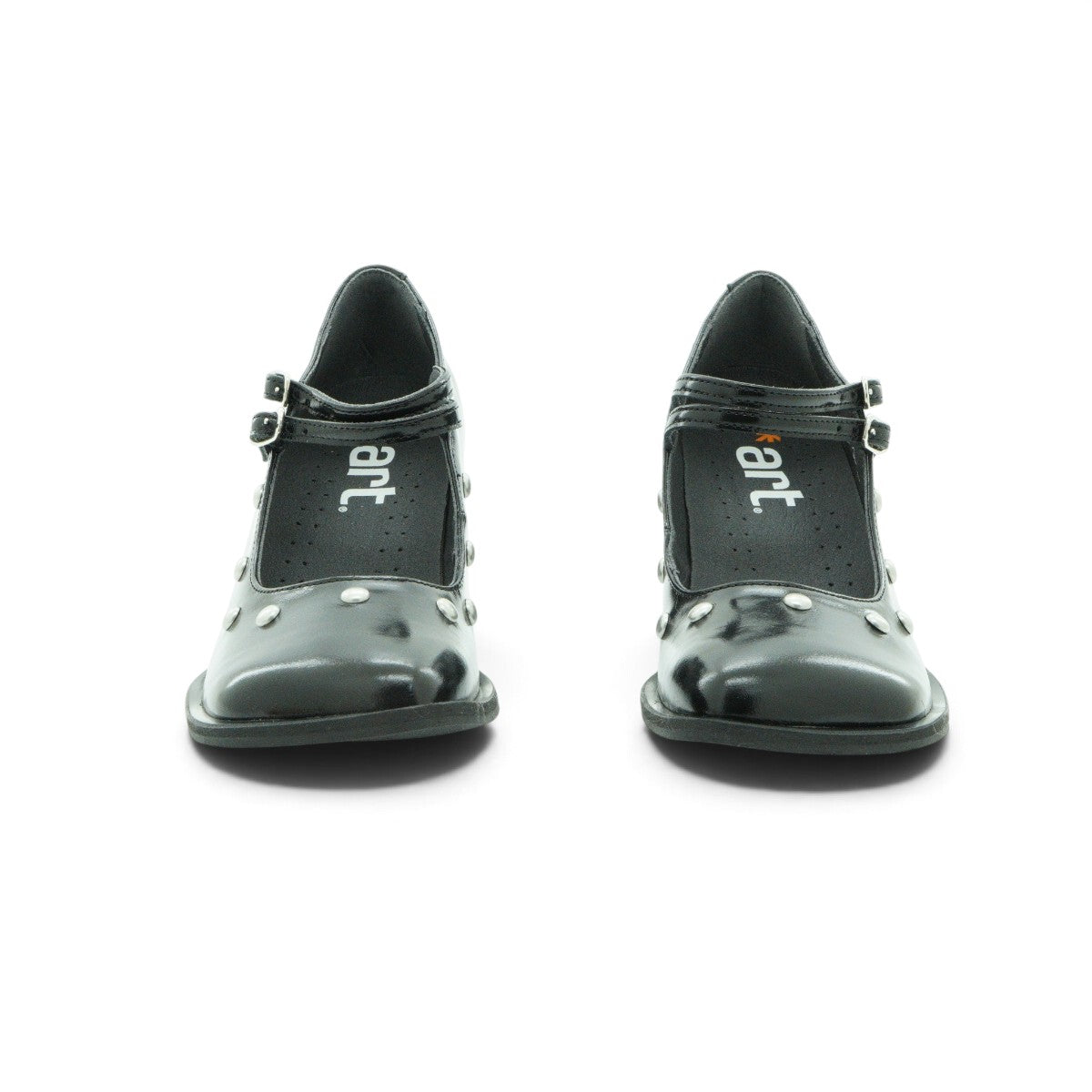 Art Studded Mary Jane Flat in Glossy
