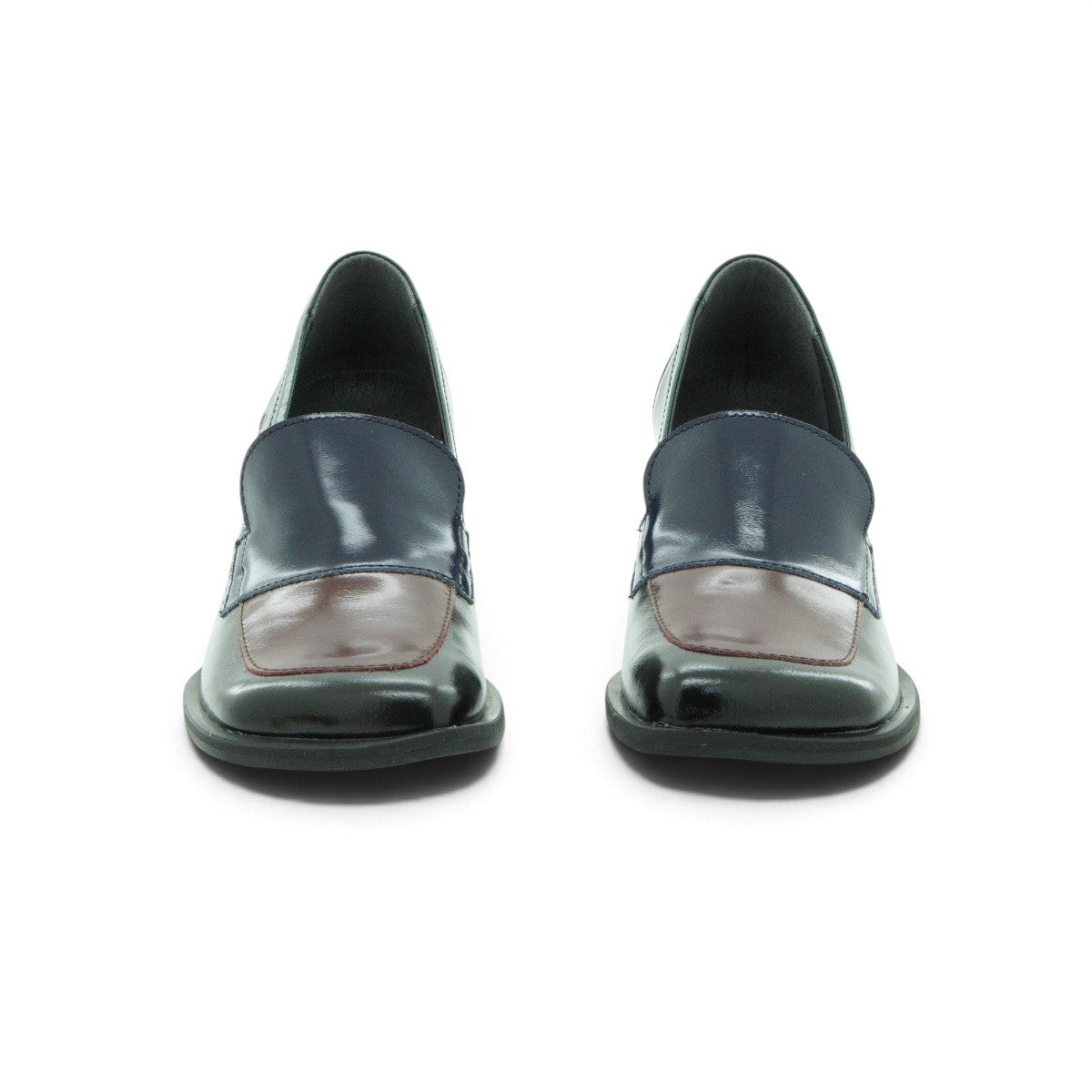 Art Two-tone Loafer in Glossy Navy and Burgundy