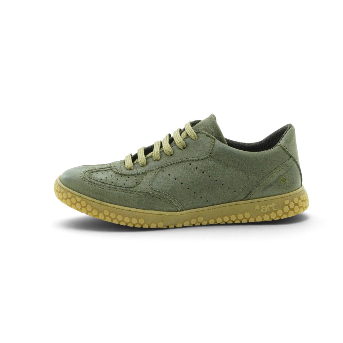 Art Brogue-detail Low-top Sneaker in Distressed Olive