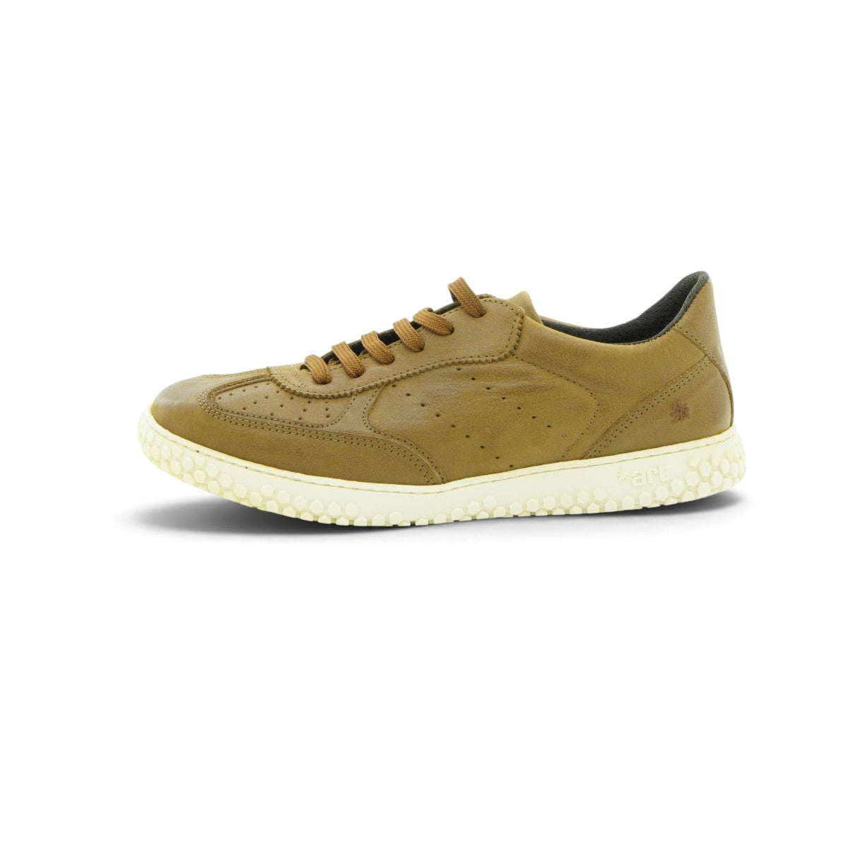 Art Brogue-detail Low-top Sneaker in Distressed Tan