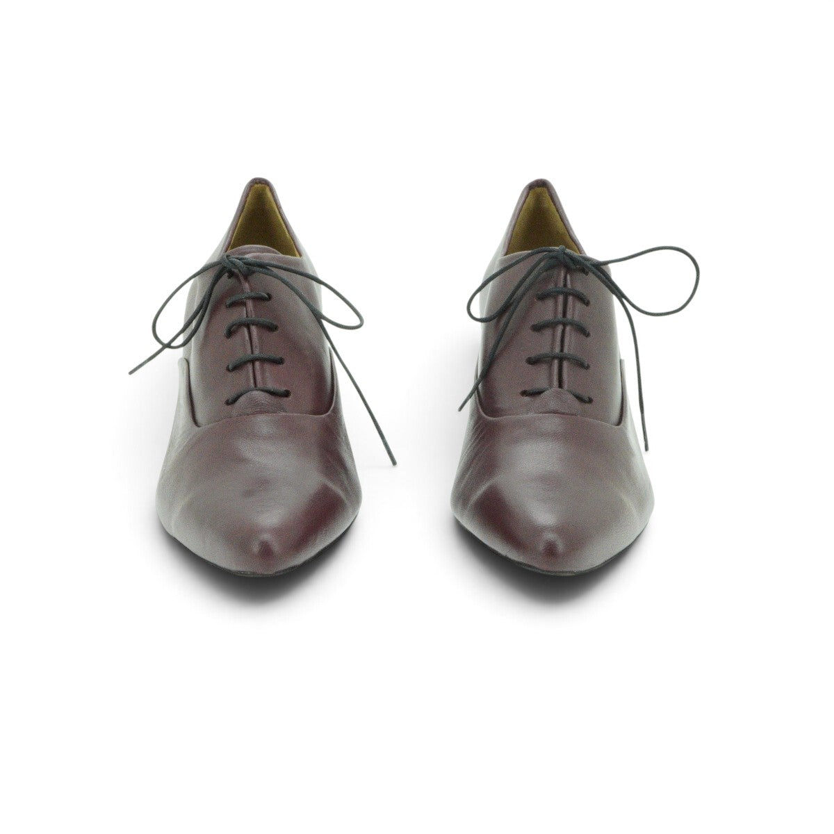 Audley Lace-up Oxford Heel in Smooth Plum