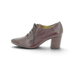Audley Lace-up Oxford Heel in Smooth Plum