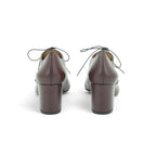 Audley Lace-up Oxford Heel in Smooth Plum