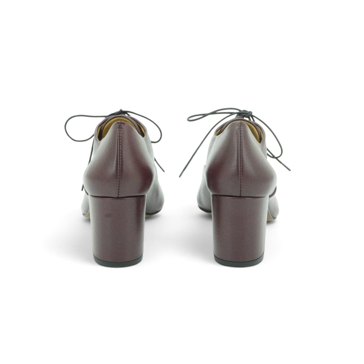 Audley Lace-up Oxford Heel in Smooth Plum