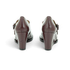 Audley Mary Jane Wedge in High-shine Burgundy