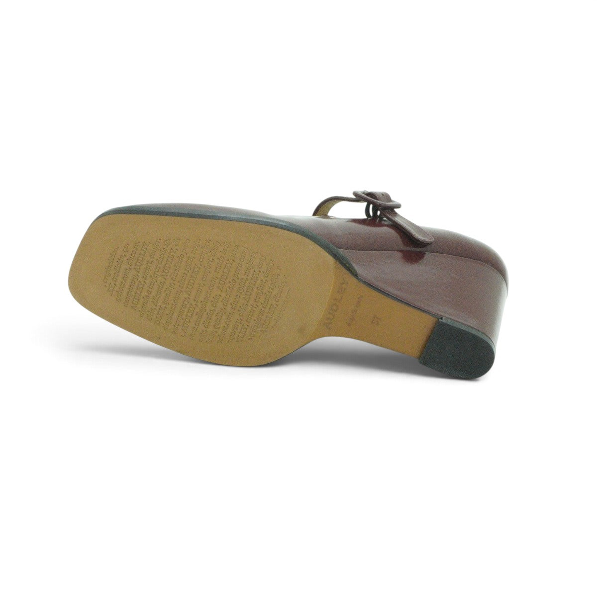 Audley Mary Jane Wedge in High-shine Burgundy
